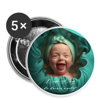 Liebe ist, was Du daraus machst - Buttons groß 56 mm (5er Pack) - Weiß - Vorne