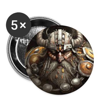 Wikinger - Buttons groß 56 mm (5er Pack) - Weiß - Vorne