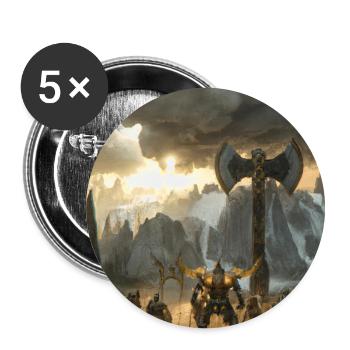 Wikingermalerei - Buttons groß 56 mm (5er Pack) - Weiß - Vorne