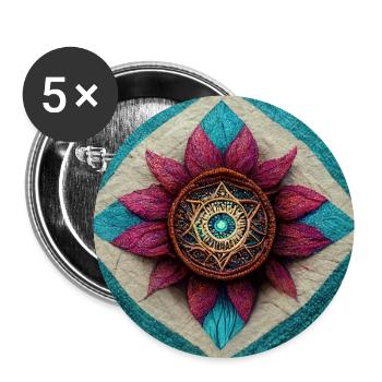Boho Mandala Abstract - Buttons large 2.2''/56 mm (5-pack) - white - Front