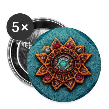 Boho Mandala Abstract - Buttons large 2.2''/56 mm (5-pack) - white - Front