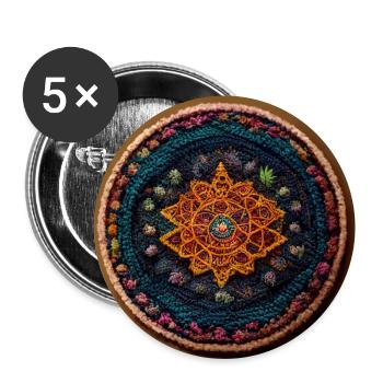 Boho Mandala Abstract - Buttons large 2.2''/56 mm (5-pack) - white - Front