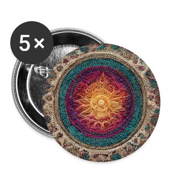 Boho Mandala Abstract - Buttons large 2.2''/56 mm (5-pack) - white - Front