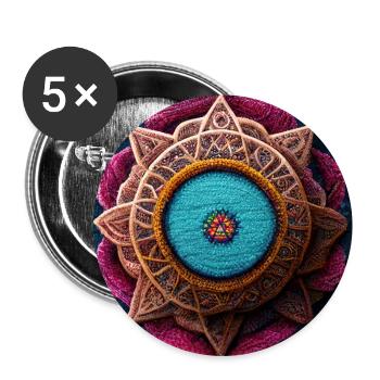 Boho Mandala Abstract - Buttons large 2.2''/56 mm (5-pack) - white - Front