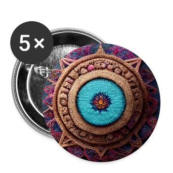 Boho Mandala Abstract - Buttons large 2.2''/56 mm (5-pack) - white - Front