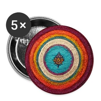 Boho Mandala Abstract - Buttons groß 56 mm (5er Pack) - Weiß - Vorne