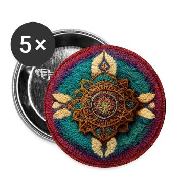 Boho Mandala Abstract - Buttons large 2.2''/56 mm (5-pack) - white - Front