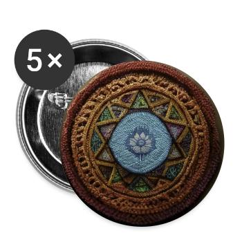 Boho Mandala Abstract - Buttons groß 56 mm (5er Pack) - Weiß - Vorne