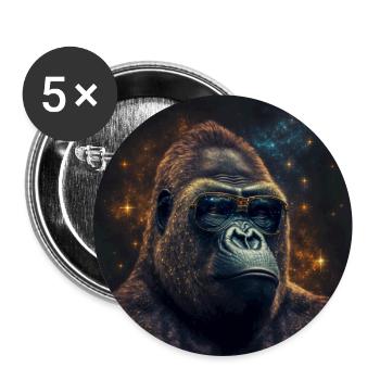 Stardust Gorilla - AI Generated Art - AI Art - Buttons large 2.2''/56 mm (5-pack) - white - Front