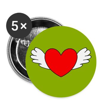 red heart red green - Buttons large 2.2''/56 mm (5-pack) - white - Front