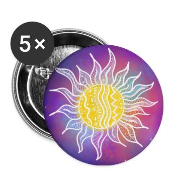 Indigo Sun - Buttons groß 56 mm (5er Pack) - Weiß - Vorne