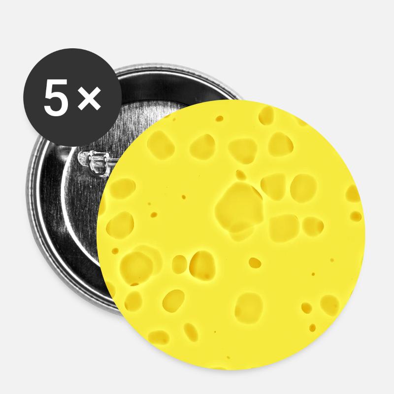 Cheese (sample) - Buttons large 2.2''/56 mm (5-pack) - white