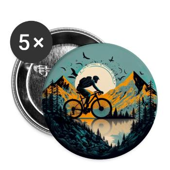 Mountain Bike BMX MTB Bike Street Trial Outdoor - Buttons large 2.2''/56 mm (5-pack) - white - Front