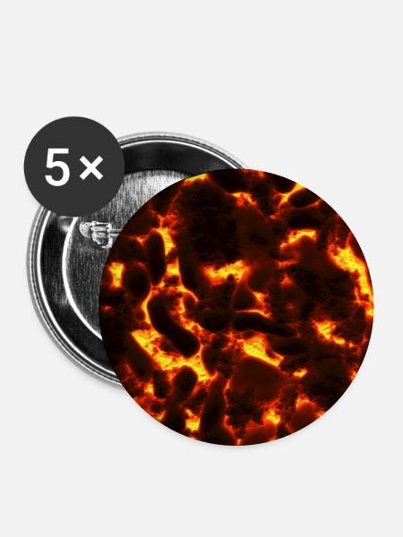 Feurige Materie (Lava) - Buttons groß 56 mm (5er Pack) - Weiß