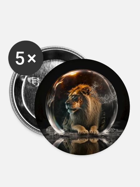 Lionsphere - Löwensphere - Buttons groß 56 mm (5er Pack) - Weiß