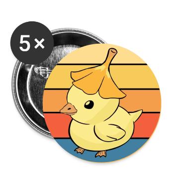 Cute Duck Vintage Retro Sunset Animal Lover Design - Buttons large 2.2''/56 mm (5-pack) - white - Front