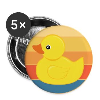 Niedliche Ente Vintage Retro Sonnenuntergang Tierliebhaber Design - Buttons groß 56 mm (5er Pack) - Weiß - Vorne