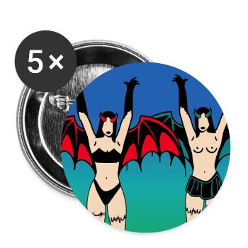 Devils - Buttons large 2.2''/56 mm (5-pack) - white - Front