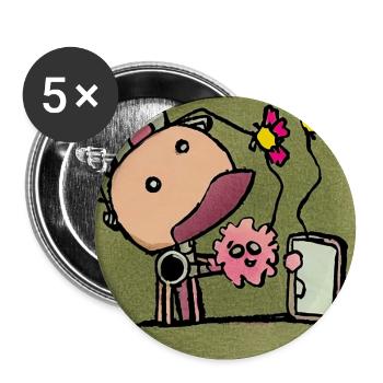 Cute duck takes selfies - Buttons large 2.2''/56 mm (5-pack) - white - Front