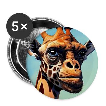 Giraffe with monkey face - Buttons large 2.2''/56 mm (5-pack) - white - Front