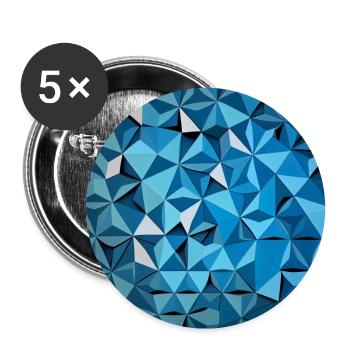 Geometric Blue Hexagon - Buttons large 2.2''/56 mm (5-pack) - white - Front