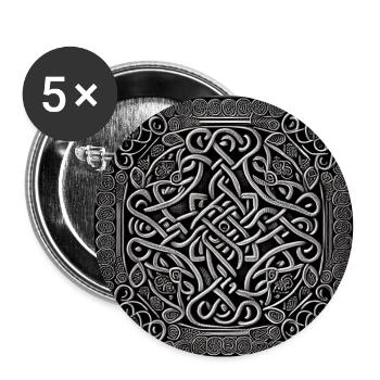 Celtic Nordic Style - Buttons large 2.2''/56 mm (5-pack) - white - Front