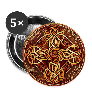 Skandinavisches keltisches Muster - Buttons groß 56 mm (5er Pack) - Weiß - Vorne