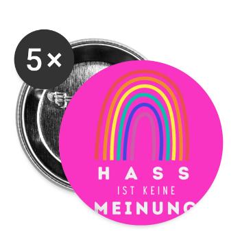 Regenbogen Hass ist keine Meinung BLP - Buttons groß 56 mm (5er Pack) - Weiß - Vorne