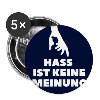Hass ist keine Meinung Silhouette BS - Buttons groß 56 mm (5er Pack) - Weiß - Vorne