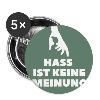 Hass ist keine Meinung Silhouette BOG - Buttons groß 56 mm (5er Pack) - Weiß - Vorne