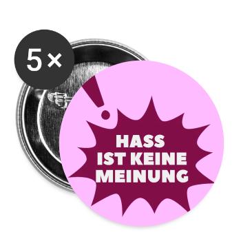 Hass ist keine Meinung Sprechblase BP - Buttons groß 56 mm (5er Pack) - Weiß - Vorne