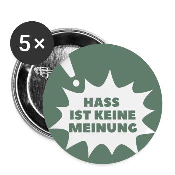 Hass ist keine Meinung Sprechblase QBOG - Buttons groß 56 mm (5er Pack) - Weiß - Vorne