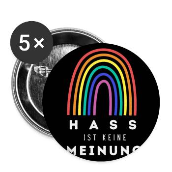 Regenbogen Hass ist keine Meinung BS 2 - Buttons groß 56 mm (5er Pack) - Weiß - Vorne