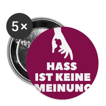 Hass ist keine Meinung Silhouette BDR - Buttons groß 56 mm (5er Pack) - Weiß - Vorne