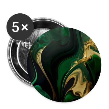 Emerald Green Marble Modern - Buttons large 2.2''/56 mm (5-pack) - white - Front