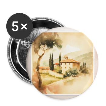Italy Farmhouse Tuscany - Buttons large 2.2''/56 mm (5-pack) - white - Front
