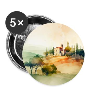 Italy Landscape Tuscany - Buttons large 2.2''/56 mm (5-pack) - white - Front