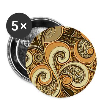 Wirbel Geometrische Zusammenfassung - Buttons groß 56 mm (5er Pack) - Weiß - Vorne
