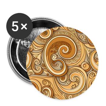 Yellow Swirl Abstract - Buttons groß 56 mm (5er Pack) - Weiß - Vorne