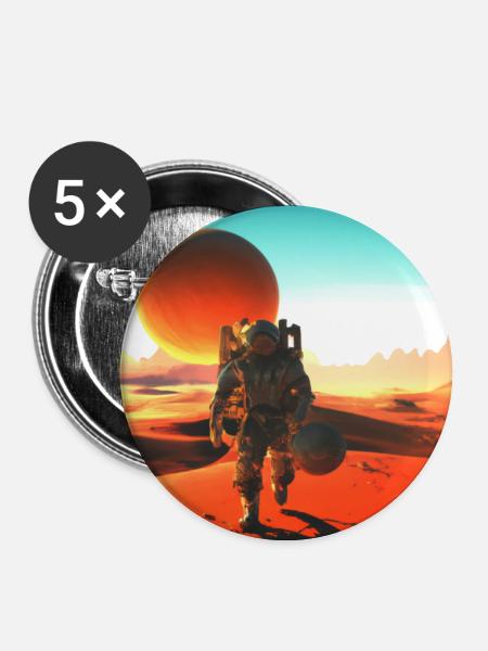 Mission Mars - Buttons groß 56 mm (5er Pack) - Weiß
