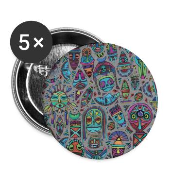 greyfolk - Buttons groß 56 mm (5er Pack) - Weiß - Vorne