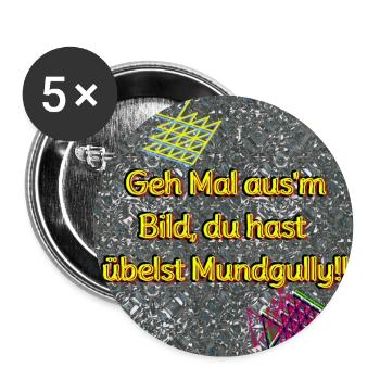 Mundgully - Shop WoW - 2023 - Buttons groß 56 mm (5er Pack) - Weiß - Vorne