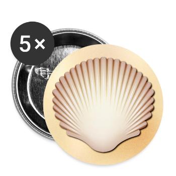 Shell (sand, round) - Buttons large 2.2''/56 mm (5-pack) - white - Front