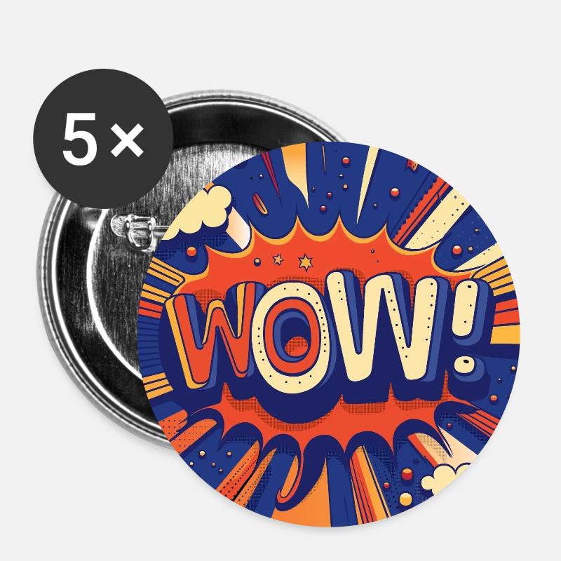 wow - Buttons large 2.2''/56 mm (5-pack) - white