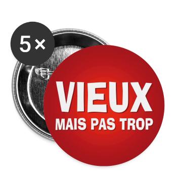 Vieux mais pas trop - Lot de 5 grands badges (56 mm) - blanc - Devant