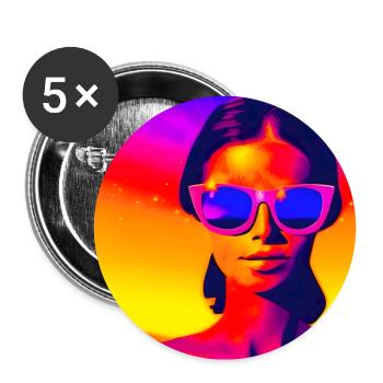 Letzte Sonne auf Merkur - Buttons groß 56 mm (5er Pack) - Weiß - Vorne