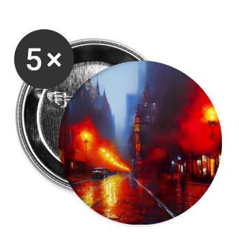Rain Lamps - Impressionistic Style - Buttons large 2.2''/56 mm (5-pack) - white - Front