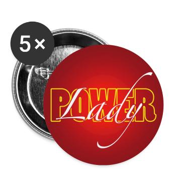 POWER LADY - Lot de 5 grands badges (56 mm) - blanc - Devant