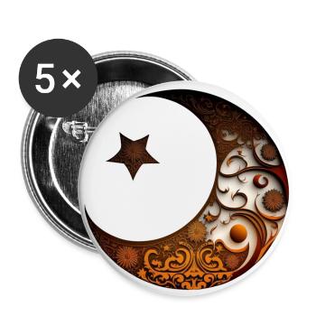 The crescent moon of Ramadan. - Buttons large 2.2''/56 mm (5-pack) - white - Front