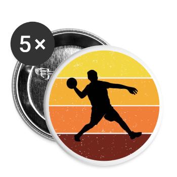 Dodgeball Player Coach Team Sports Vintage Retro - Buttons large 2.2''/56 mm (5-pack) - white - Front